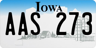 IA license plate AAS273