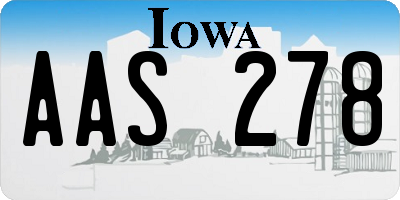 IA license plate AAS278