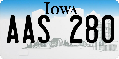 IA license plate AAS280