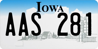 IA license plate AAS281