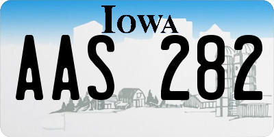 IA license plate AAS282