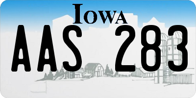 IA license plate AAS283