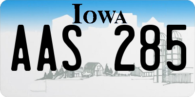 IA license plate AAS285