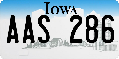 IA license plate AAS286