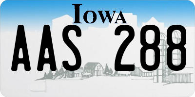 IA license plate AAS288