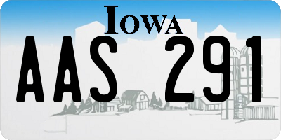 IA license plate AAS291