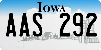 IA license plate AAS292