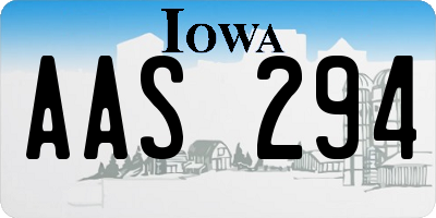 IA license plate AAS294