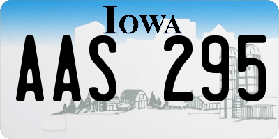 IA license plate AAS295