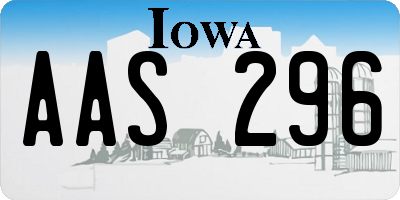 IA license plate AAS296