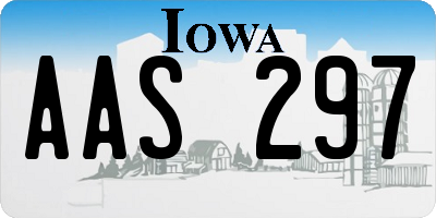 IA license plate AAS297