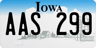 IA license plate AAS299