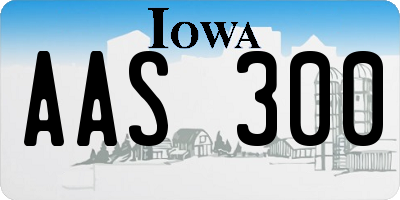 IA license plate AAS300