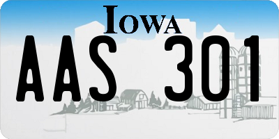 IA license plate AAS301