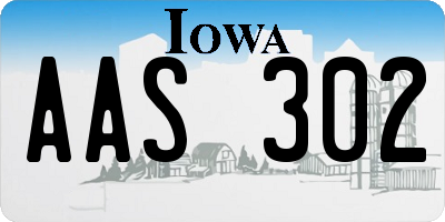 IA license plate AAS302