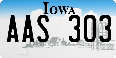 IA license plate AAS303
