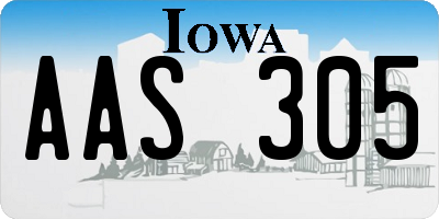 IA license plate AAS305