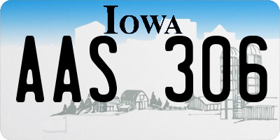 IA license plate AAS306