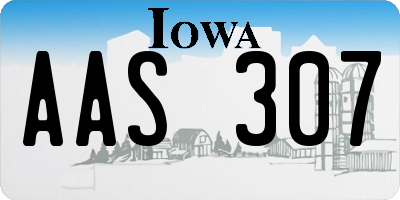 IA license plate AAS307