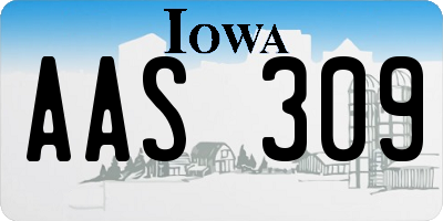 IA license plate AAS309