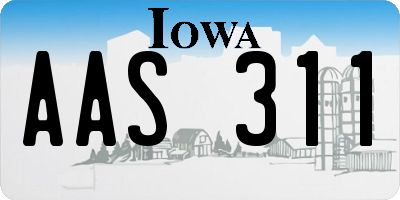 IA license plate AAS311