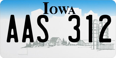 IA license plate AAS312