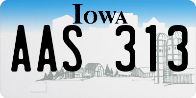 IA license plate AAS313