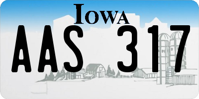 IA license plate AAS317