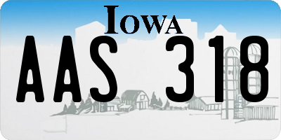 IA license plate AAS318