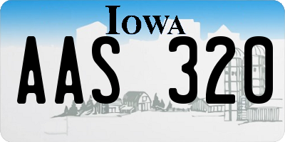 IA license plate AAS320