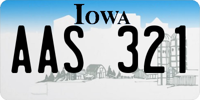 IA license plate AAS321
