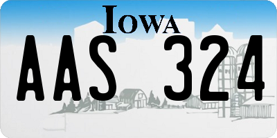IA license plate AAS324
