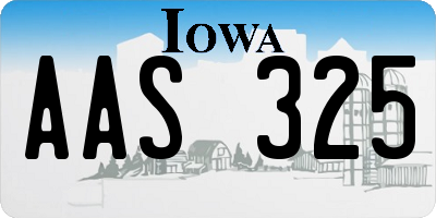IA license plate AAS325