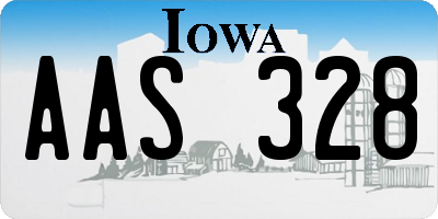 IA license plate AAS328