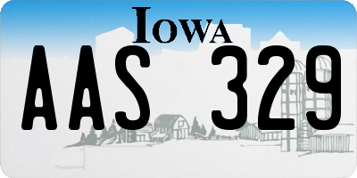 IA license plate AAS329