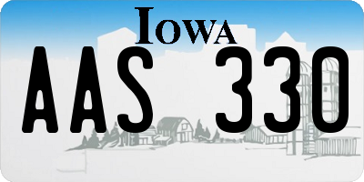 IA license plate AAS330