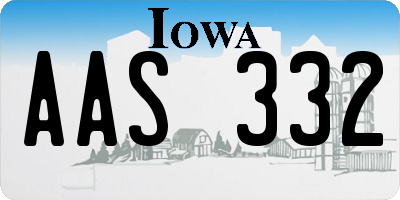 IA license plate AAS332