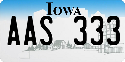 IA license plate AAS333