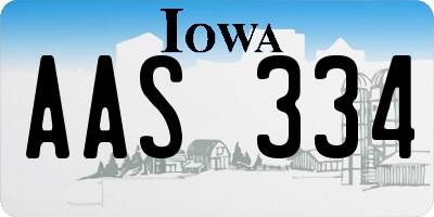 IA license plate AAS334