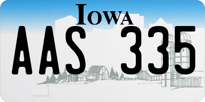 IA license plate AAS335