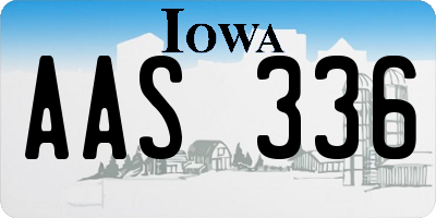 IA license plate AAS336
