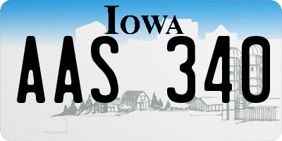 IA license plate AAS340