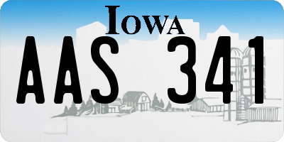 IA license plate AAS341