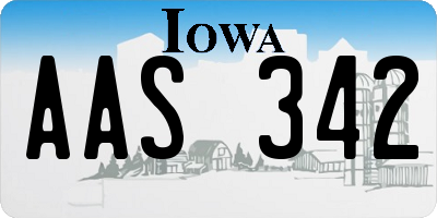 IA license plate AAS342