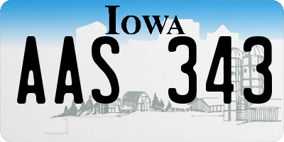 IA license plate AAS343