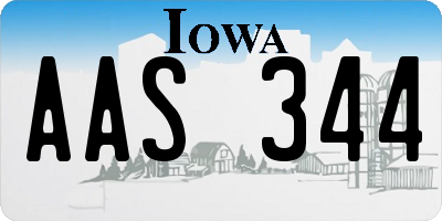 IA license plate AAS344