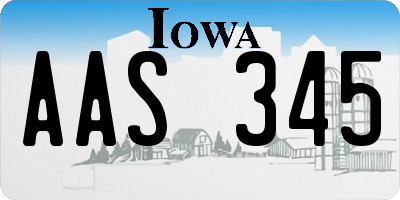 IA license plate AAS345