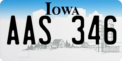 IA license plate AAS346