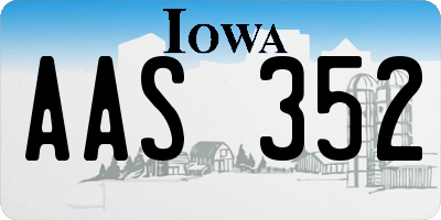 IA license plate AAS352