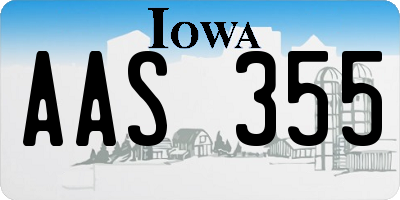 IA license plate AAS355